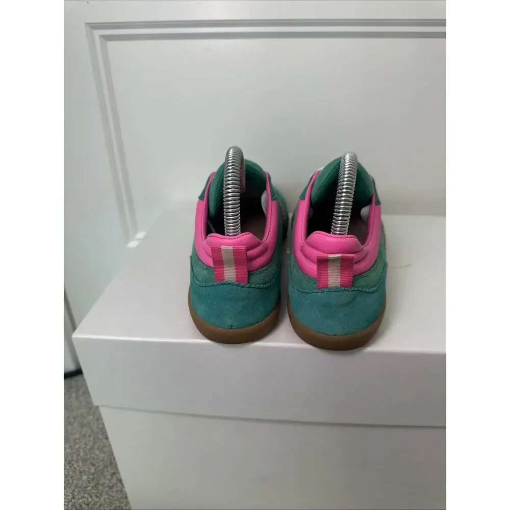 Boden Women's Erin Retro Tennis Sneakers Green Pink Color Block Size 38 US 7